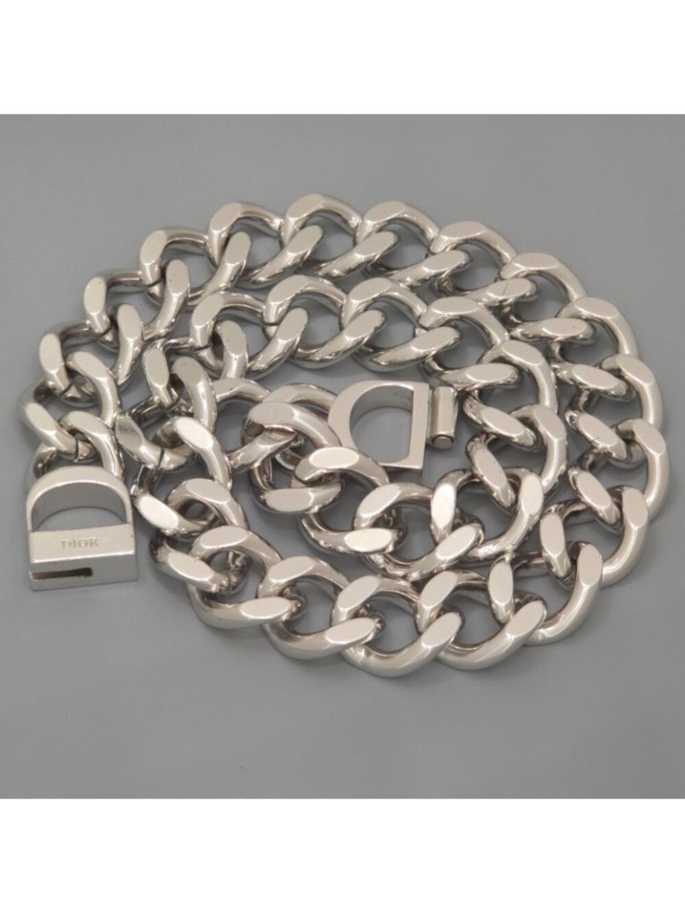Dior CD Icon Chain Link Necklace 46 cm Silver - Picture 5 of 9